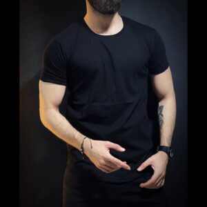 Black Round Neck Half Sleeve